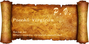 Psenkó Virgínia névjegykártya